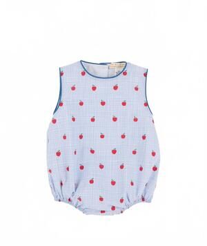 NEW BEAUFORT BONNET boy's benjamin bubble romper in apple of my eye